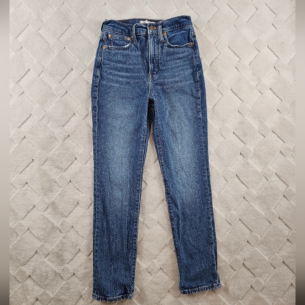 Madewell The Perfect Vintage Jean Womens 25 High Rise Dark Wash Rigid Denim
